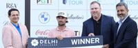 Champion Quim Vidal (2nd from left) receives the cheque from (L to R) Rishi Mattu, Head, Classic Golf & Country Club, Ed Johnson, Tournament Director, HotelPlanner Tour and Amandeep Johl, CEO, PGTI.