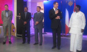 French Ambassador J&eacute;r&ocirc;me Bonnafont addressing the gathering on the French National Day