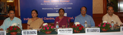 Lok Sabha Speaker Meira Kumar at a function to launch the IGNOU&rsquo;s Foundation Course in Bhojpuri Language in New Delhi on September 23
