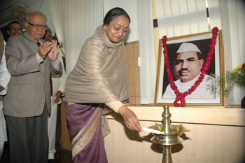 Lok Sabha Speaker Meira Kumar lighting the lamp at the inauguration of a two-day Seminar on &ldquo;Role of Babu Jagjivan Ram in promoting Social Justice in India&rdquo; at Indian Institute of Public Administration (IIPA) Conference Hall, New Delhi  on December 16, 2009