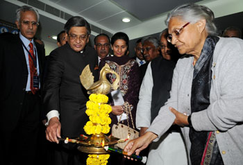 External Affairs Minister and Chief Minister of Delhi inaugurating the 50th Passport Seva Kendra